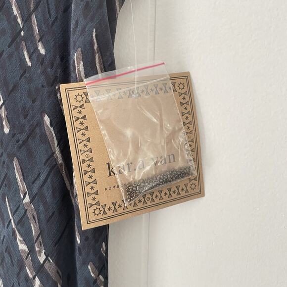 Y2K Vintage Whimsigoth Ruffle Hem Abstract Beaded Maxi Dress‎ Witchy Vamp S NEW - Picture 6 of 8